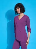 Sassafras worklyf Women's Solid Regular Fit Wrap Top 3