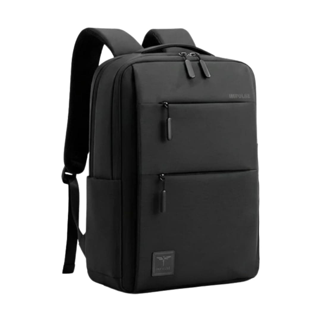 Impulse Empower Premium 25L Laptop Backpack for Men & Women, 15.6 Inch Laptop Bag with Padded Compartment, Office Backpack with Luggage Strap, Chest Strap & Organizer Pockets, Black