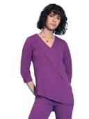 Sassafras worklyf Women's Solid Regular Fit Wrap Top 1