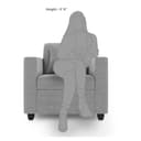 1 Seater Fabric Sofa for Living Room Furniture | Sofa for Home & Office | Fabric Color:- Light Grey 5