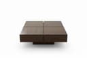 Solid Sheesham Wood Center Table for Living Room | Modern 4-Block Square Coffee Table with Base | Wooden Tea Table for Home & Office | Walnut Finish, (29 x 29 x 16 Inches) 4