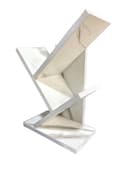SBF Furniture Engineered Wooden Book Rack,Space Saver Book Shelf for Home Living Room and Office Table Top Free Standing Organizer,Laminated Finish Modern Book Shelve (3 Tier White) 5