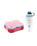ATTRO Prime Admire 3 Lunch Box with Hydra Water Bottle, School Tiffin Combo,Blue Red 1