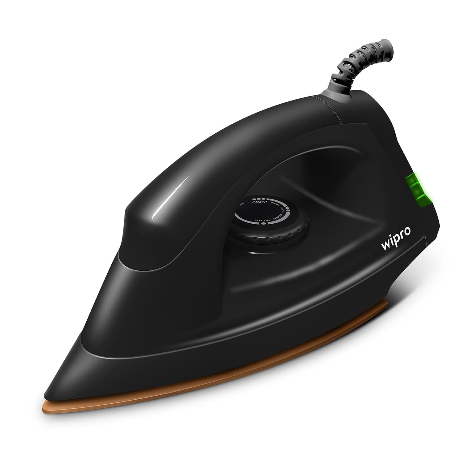 Wipro Elato GD208 Automatic Electric Dry Iron, 1200W, Anti-Bacterial German Weilburger Double-Coated Soleplate, Large LED Indicator, Quick Heat-Up,Aluminium, 2-Year Warranty, Black