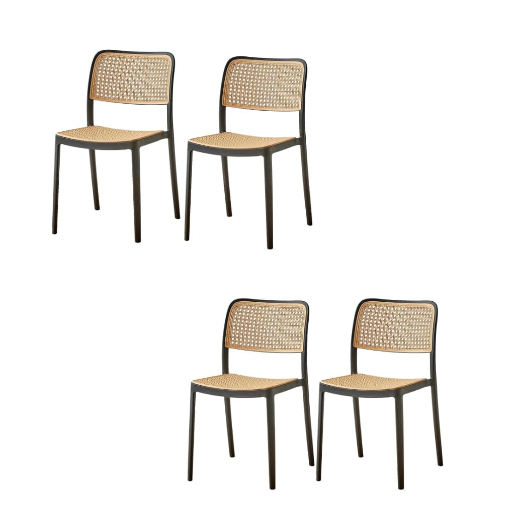 INNOWIN VEDA Chair for Cafeteria | Accent Chair for Living Room Home, Bedroom, Cafe and Hotels | Without Arm | 3- Year Warranty | Set of 4 | Plastic | Black