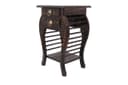 Shopify Wooden Stool-Natural Wood Antique Look Side Table with Two Drawer for Living Room (Brown, 14 x 14 x 21 inch) || AS03 4