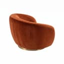 Kingsman Furnitures Brok Swivel Luxury Accent Arm Chair 360 Degree Rotatable Sofa for Home | Bedroom, Living & Drawing Room | Ultra Soft and Comfortable for Lounge (Burnt Orange, Non-Swivel) 4