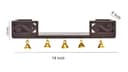 Wooden Wall Shelf with Bells, Traditional Indian Style, Rectangular, Painted Finish | Mandir wall Shelf for Home and Office (Brown) 2