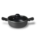 Bergner Senator Die-Cast Non-Stick Kadai With Glass Lid, 20cm, 2.5 Litres, , Black 1