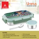 ATTRO Prime Uranus Lunch Box with Hydra Water Bottle, School Tiffin Combo,Peach Green 5