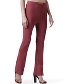 POPWINGS Solid Full-Length Polyester Regular-Fit Trouser Pants for Women for Casual and Semi Formal Wear 3