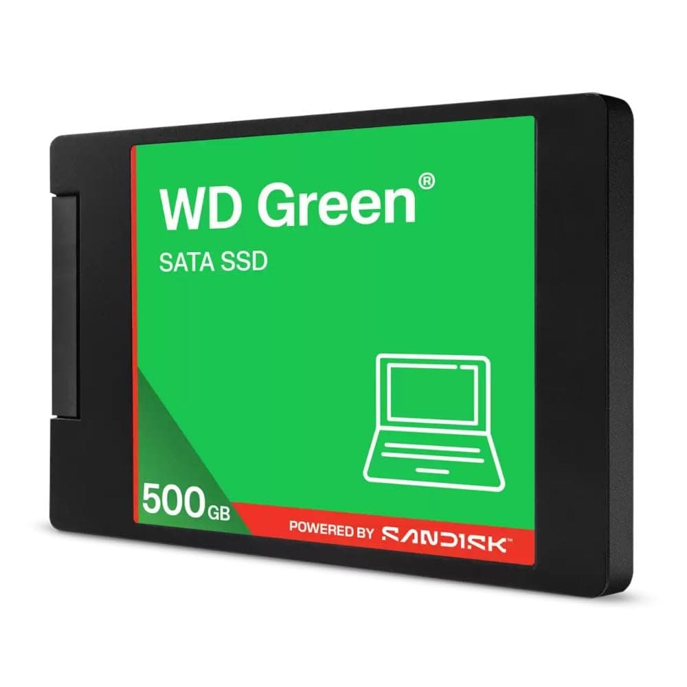 Western Digital WD Green SATA 500GB, Up to 545MB/s, 2.5 Inch/7 mm, 3Y Warranty, Internal Solid State Drive (SSD) (WDS500G5G0A-00CPT0)