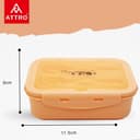 ATTRO Prime Carbon Lunch Box with Sipstar Water Bottle, School Tiffin Combo-Orange Peach 3