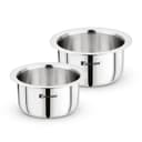 Bergner Tripro Triply Stainless Steel 2 Pcs Tope Set, Stainless Steel 14cm / 1.3 L and 16cm / 1.9 L Tope Set, Less Oil Use for Health Cooking, Even Heat Distribution, Easy to Clean - Induction Bottom 2
