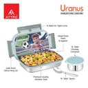 ATTRO Prime Uranus Lunch Box with Hydra Water Bottle, School Tiffin Combo,Peach Green 3
