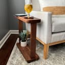 Solid Wood Bedside Table for Bedroom Home | Solid Wooden Bed Side Nightstand End Table for Home & Living Room and Office | Sofa Side Stool (Natural Brown) 3