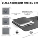 Dish Drying Mat |40x60cm| Water Absorbing Mat for Kitchen, Dry Mat for Kitchen Utensils, Non-Slip Rubber Backing, Fast Drying 3