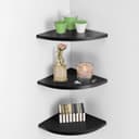 Dime Store Engineered Wood 3-Tier Floating Rack Shelf for Living Room Corner Shelf Decorative Rack Shelf Organizer | Storage Shelf for Living Room & Bedroom Display Rack for Storage (Black) 1