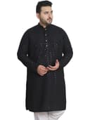 SOJANYA Plus(Since 1958) Men's Cotton Relaxed Fit Straight Radiant Elegance Sequinned Kurta for Navratri, Garba & Puja 1