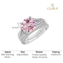 Clara 925 Silver Jino Pink Solitaire Pendant Earrings Chain Ring for Women 5
