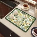 Dish Drying Mat Large – Water Absorbing Mat for Kitchen, Kitchen mat for Drying Utensils, Kitchen Drying Mat for Wet Utensils, Drying Mat for Kitchen Utensils Large (50 x 40 Cm) (LightGreen) 1
