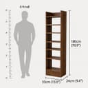 ECOLINE 7 Tier Wooden Book Shelf for Home, Sturdy Engineered Wood Bookshelf 2