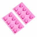 Cutting EDGE Heart Shape Muffin Pan Silicone Mold | Long-Lasting & Flexible | for Making Chocolate, Dessert, Pastry, Brownie, Muffins, Jelly, Pudding and Many More (Pack of 2 - Pink Color) 1