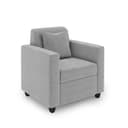 1 Seater Fabric Sofa for Living Room Furniture | Sofa for Home & Office | Fabric Color:- Light Grey 3