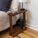 Solid Wood Bedside Table for Bedroom Home | Solid Wooden Bed Side Nightstand End Table for Home & Living Room and Office | Sofa Side Stool (Natural Brown) 2