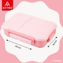 ATTRO Gourmet 3 Compartment Lunch Box Portable Meal Organizer for Office, School BPA-Free, Food Grade, Freezersafe, Microwave & Oven Safe 1700ml Peach, Plastic 4