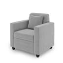 1 Seater Fabric Sofa for Living Room Furniture | Sofa for Home & Office | Fabric Color:- Light Grey 4