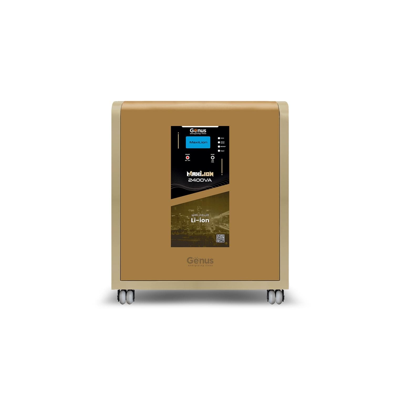 Genus MaxiLion 2400 VA (2.4 KVA) Inverter with Upto 12 Year Life Integrated 2560Wh Lithium-Ion Battery for Home, Office & Shops (Runs Even 1HP Motor)