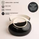 BLACKCARROT Stoneware Ceramic Bowls Set of 2 | 750 ml Each, Microwave Safe, Bone Ash-Free, Salad & Pasta Bowls | Elegant Fifty-Fifty Black & White Design 4