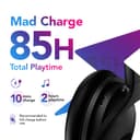 MadRabbit Touch ANC Foldable Over Ear Wireless Bluetooth Headphones with Mic, Hybrid Active Noise Cancellation,85H Battery & 40MM Drivers, Transparent & Gaming Mode, Type C & Voice Assistant 4