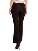 POPWINGS Solid Full-Length Polyester Regular-Fit Casual Bootcut Trouser Pants for Women for Casual Wear 3