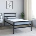 Nilkamal SLEEP Striker Single Size Metal Bed Frame | Anti-Rust Powder Coated Steel Construction | Durable & Easy Assembly | White | 1 Year Manufacturer Warranty |75" x 36" Black Matte 1
