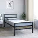 Nilkamal SLEEP Striker Single Size Metal Bed Frame | Anti-Rust Powder Coated Steel Construction | Durable & Easy Assembly | White | 1 Year Manufacturer Warranty |75" x 36" Black Matte 4