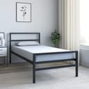 Nilkamal SLEEP Striker Single Size Metal Bed Frame | Anti-Rust Powder Coated Steel Construction | Durable & Easy Assembly | White | 1 Year Manufacturer Warranty |75" x 36" Black Matte 3