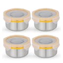 STEELLOCK Stainless Steel Airtight Container with Lid | Leakproof, BPA-Free | Multipurpose Food Storage Containers/Tiffin/Dabba for Office, School & Kitchen | SL-1201-set of 4, 280ml each, Yellow 1