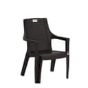 AVRO FURNITURE Plastic Chair with arm, Matt & Gloss Pattern Chair for Home,Living Room,Outdoor, Bedroom |Set of 4| Bearing Capacity Upto 150Kg | Strong & Sturdy,Brown 7756|1 Years Guarantee 5