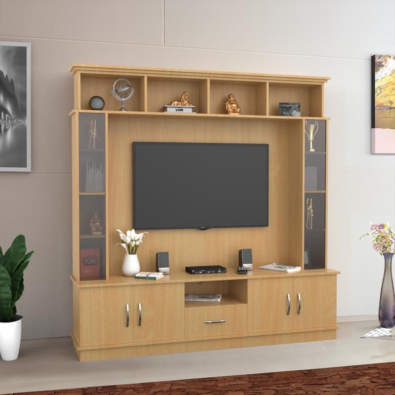NEEHV HOME Wooden Goldberg Wooden TV Unit for Living Room | Bed Room (Bavarian Beech, 40.6 X 180 X 180)