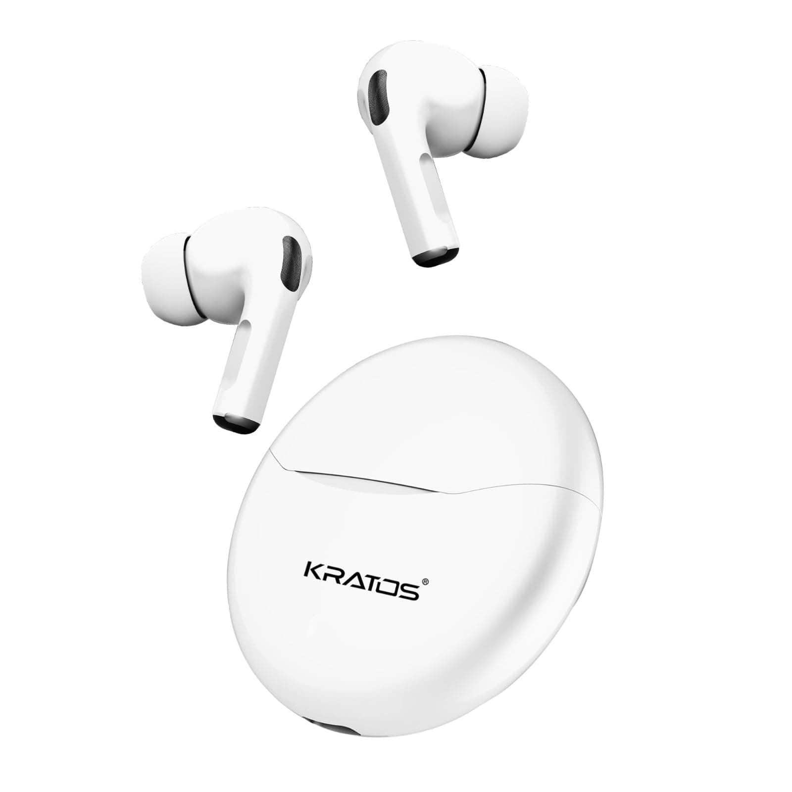 Kratos TW02 Ear Buds Wireless with 60H Playtime, Noise Isolation & Clear Calls, Bluetooth Earbuds with Voice Assistant, Ear Buds with Bluetooth V 5.3 & with Type C Fast Charging, IPX5 TWS Earphones