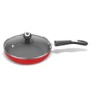 Preethi Dura Collection Non Stick Fry Pan, 24 cm, with Glass Lid, Gas & Induction Compatible, 5 Star Non Stick Effect, Chilly Red 1