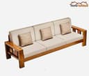 Home furniture Wooden Sofa Set for Living Room and Office 3 Three Seater Walnut Finish Natural Teak Finish (Winster, Rosewood (Natural Teak Finish) Handicraft- Handmade 2