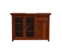 Solid Sheesham Wood Sideboard Cabinet with Acrylic Glass Doors & Storage Drawer | Multipurpose Storage Unit for Living Room & Dining Area (Honey Finish) 4