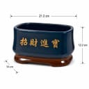 Xtore® Refined Oval Ceramic Planter with Decorative Stand | Artistic Bonsai Pot for Indoor Plants, Succulents, Tabletop Gardens & Elegant Home Décor (Deep Blue, Planter only) 4