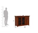 Solid Sheesham Wood Sideboard Cabinet with Acrylic Glass Doors & Storage Drawer | Multipurpose Storage Unit for Living Room & Dining Area (Honey Finish) 2
