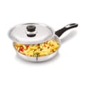 Anjali FPFP22 Stainless Steel Pro Fry Pan 22 cm with Stainless Steel Lid Induction and Gas Stove Base 1300 ml 1