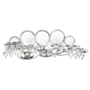 Shri and Sam Dinner Set | 50-Piece Shagun Stainless Steel Dinner Set for 6 People, Solid Silver Steel Kitchen & Dining Set with Plates, Bowls, Glasses, Spoons & Serving Essentials 1