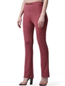 POPWINGS Solid Full-Length Polyester Regular-Fit Trouser Pants for Women for Casual and Semi Formal Wear 2